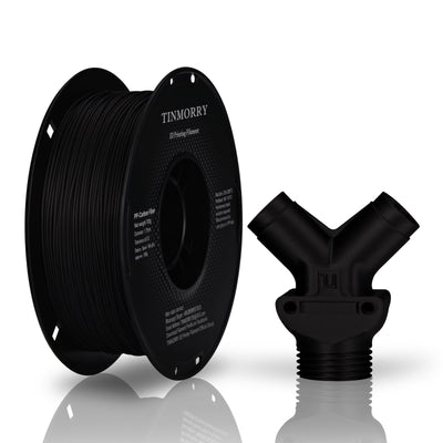 Carbon Fiber Polypropylene Filament 1.75mm, TINMORRY PP-CF 3D Printing Filament, Compatible with Bambu FDM 3D Printer, Net Weight 700g 1 Spool, Matte Black
