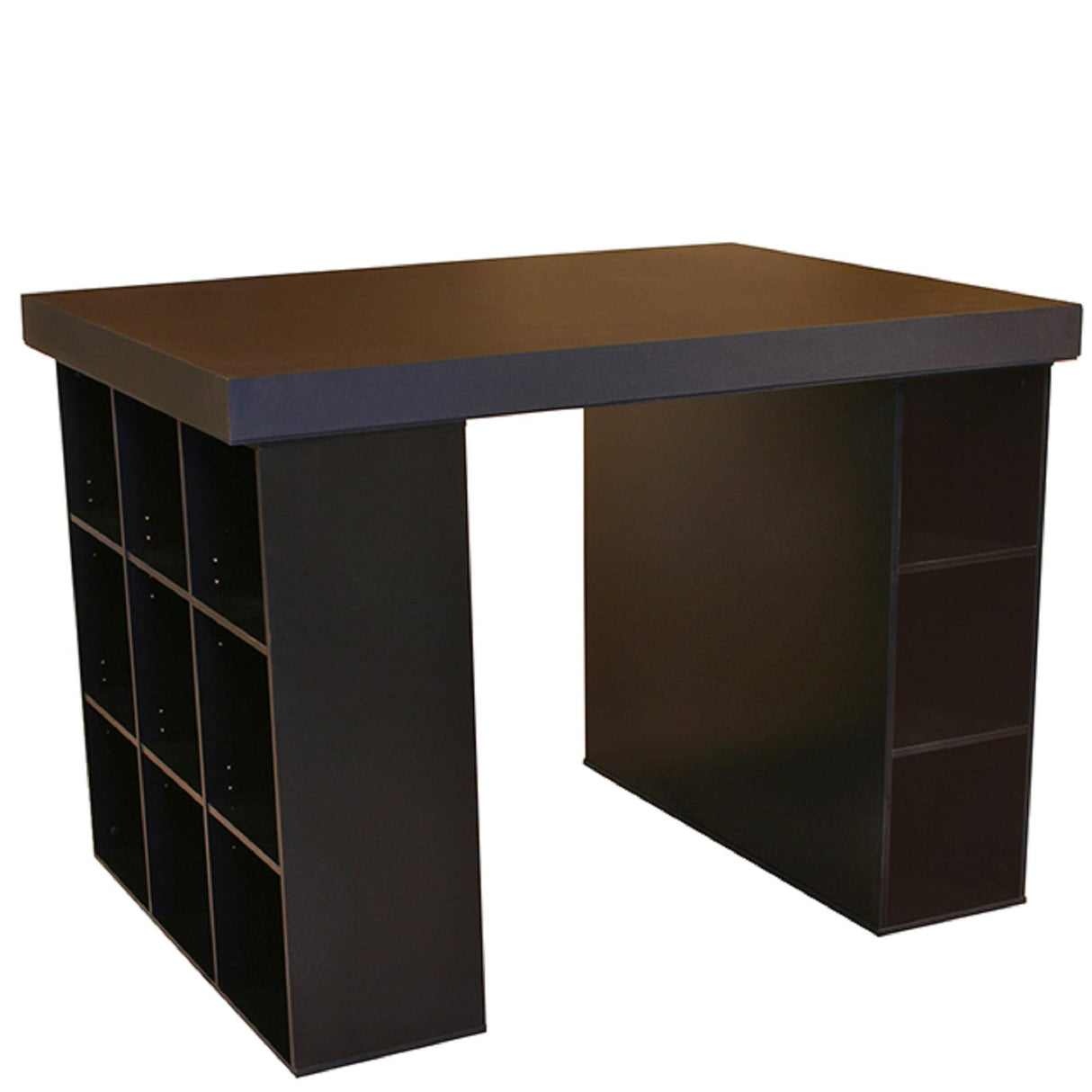 Project Center Desk with Bookcase and 3 Bin Cabinet-Black Venture Horizon