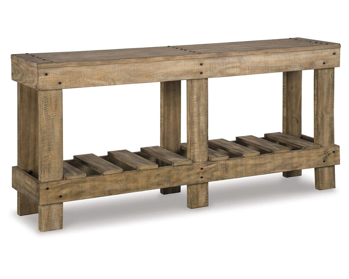 Signature Design by Ashley Susandeer Rustic Farmhouse Console Sofa Table, Brown Signature Design by Ashley