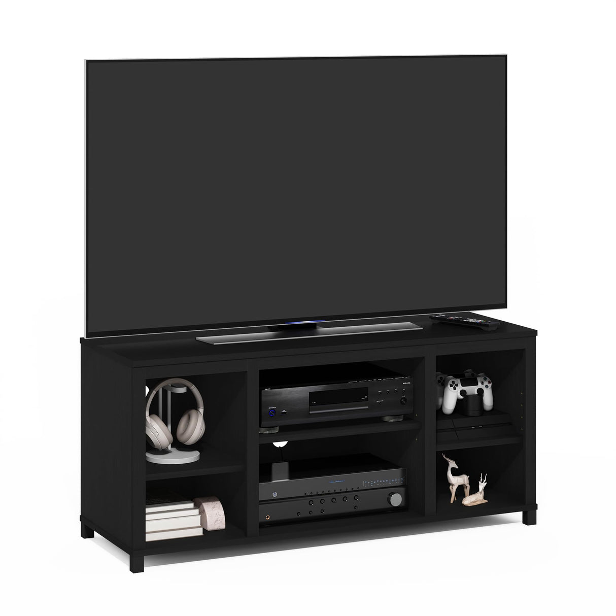 Furinno Classic TV Stand with Shelves for TV up to 55 Inch, Americano Furinno