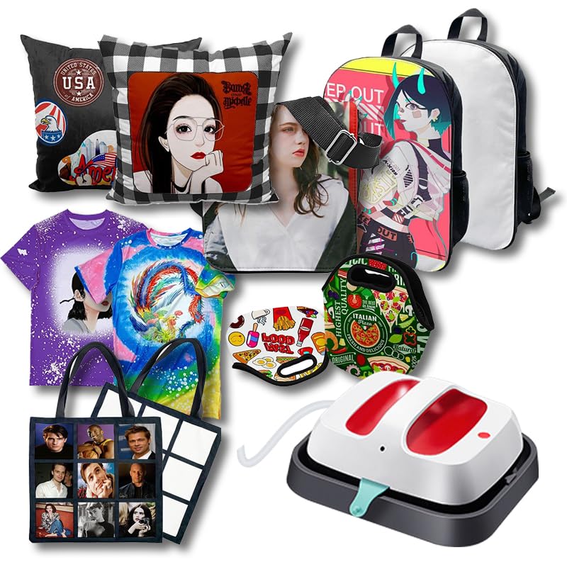 All-in-one 3D Sublimation Vacuum Heat Press Machine 6 Mode Intelligent Transfer Printing Multi Function Sublimation Printer for T-Shirt, Phone Case, Mug, Plate Crystal、Glass、Rock Photo (3D Heat Press) Subtransfer