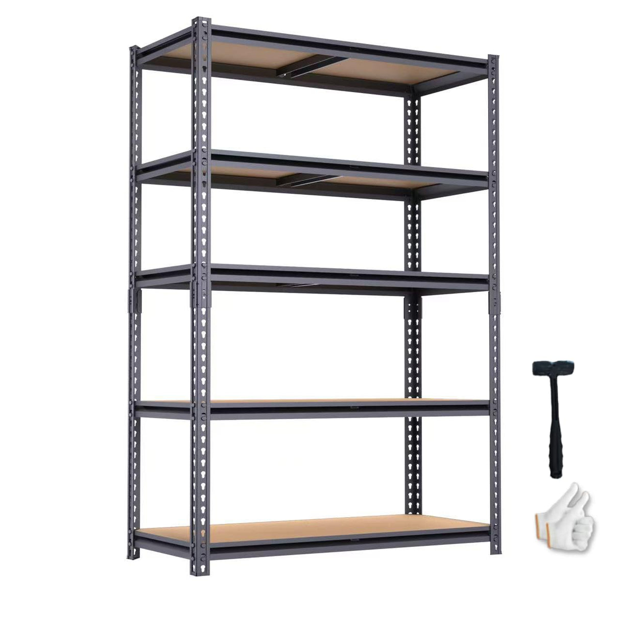 ZEUKMXOO 2400lbs Metal Garage Shelving, 28''×12''×60'' Metal Shelving Unit, Heavy Duty Storage Shelves, Kitchen Storage Rack, 5 Tier Shelf ZEUKMXOO