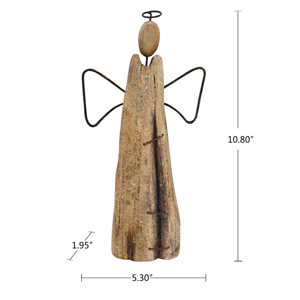 Veclotch Rustic Wood Angel Figurine Hand Craved Guardian Angel Sculpture Table Top Decoration Farmhouse Angel Statue Home Decor (10.8"" H), Brown Veclotch