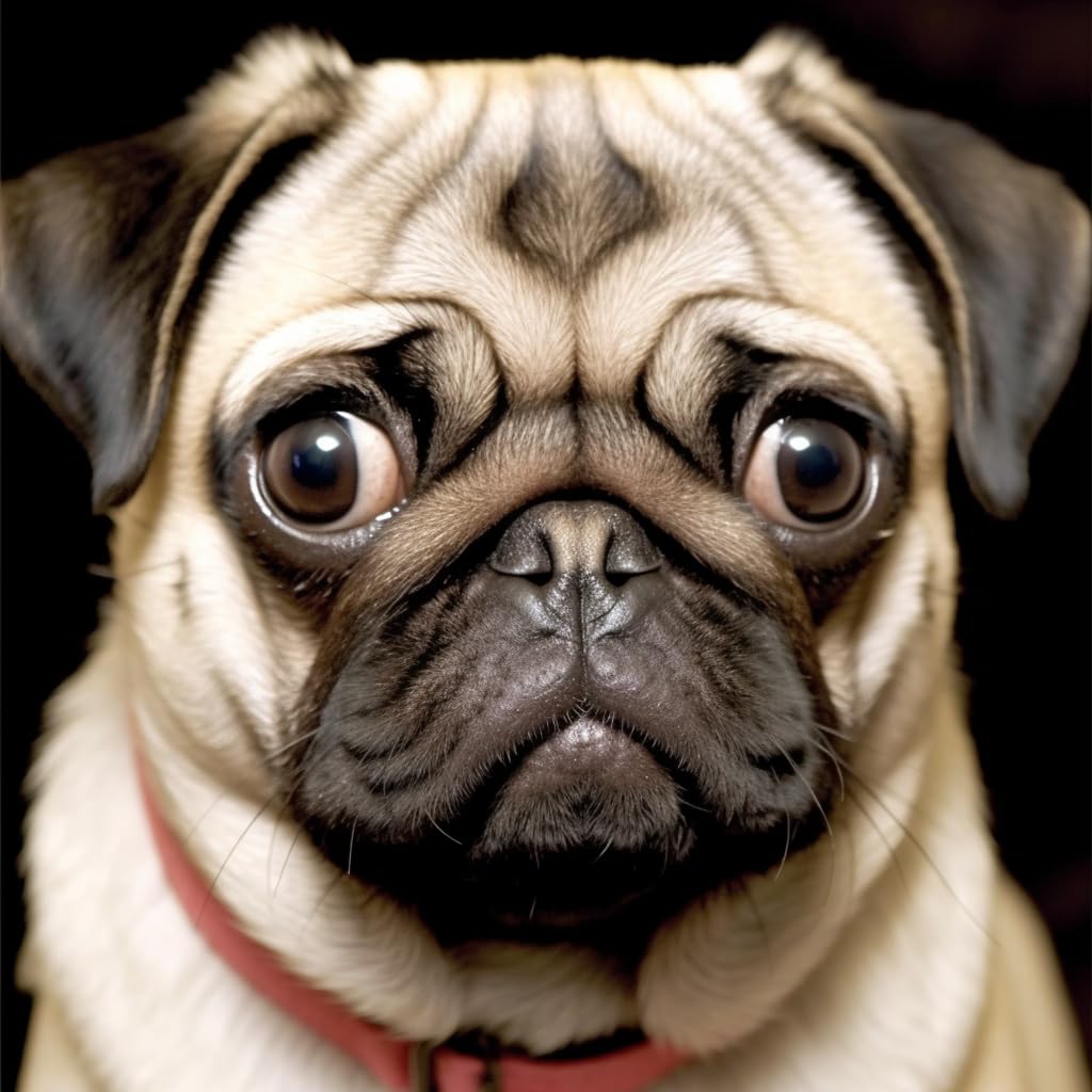 pigpigboss Pug Dog Diamond Painting Kit, 5D Full Round Drill Pet Pug Face Diamond Art Dots Set for Adult Beginner Home Room Wall Holiday Decor (12 X 12 Inches) pigpigboss