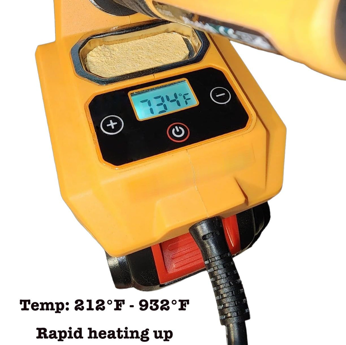 Cordless Soldering Station, Portable Soldering Iron Station intended for Dewalt 20V Max Battery, LCD Display, 6x Soldering Iron Tips, Rapid Heating Up (Battery Not Included) VQP