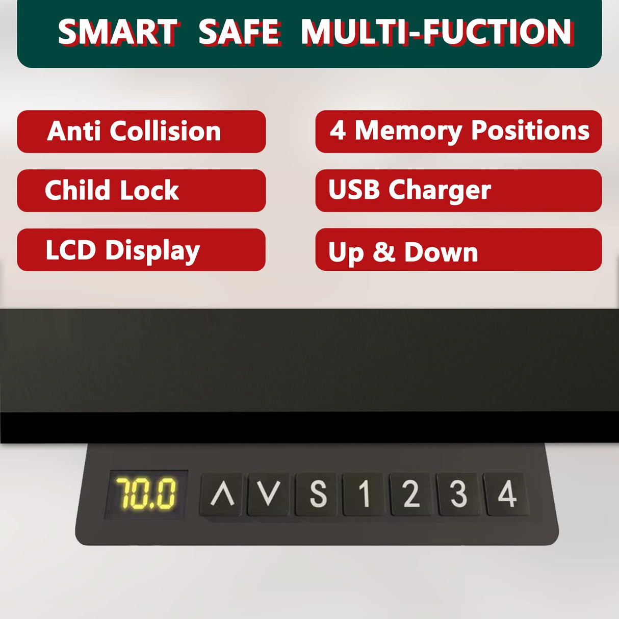 ESpefy Dual Motor Standing Desk Frame- Heavy Duty Electric Desk Legs, Adjustable Desk Base, Sit Stand Up Desk Frame with Memory Controller for 43''-70'' Desktop, Home & Office DIY Workstation ESpefy