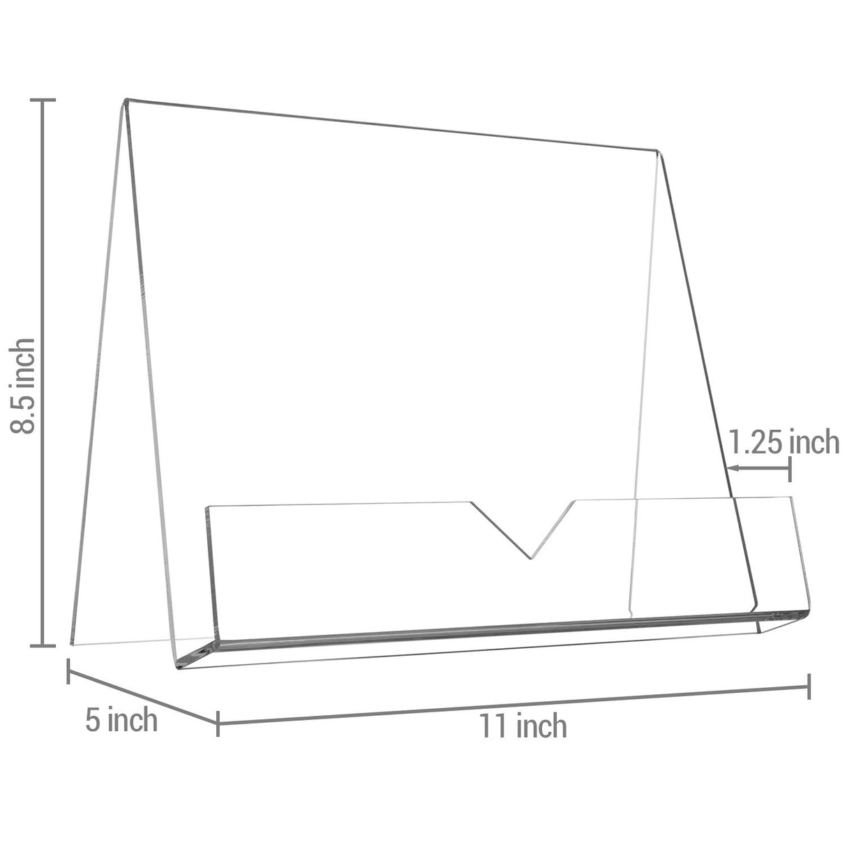 MyGift Cookbook Stand, Clear Cookbook Holder, Premium Acrylic Book Display Stand for Recipe Book/IPad/Tablet, Book Reding Holder for Coffee Table and Kitchen Counter MyGift