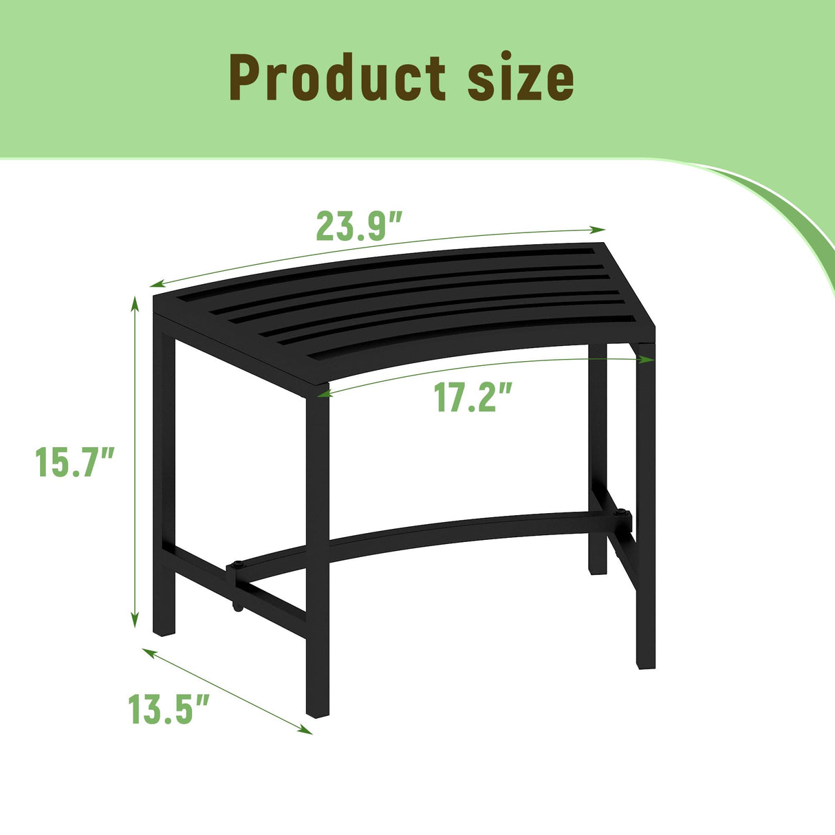 Timechee Metal Curved Fire Pit Bench Set of 4, Outdoor Fire Pit Seating, Steel Backless Outside Fire Pit Bench for Garden, Patio, Porch, Backyard, Plant Stand, Heavy Duty Plant Holder, Style 3, Black Timechee