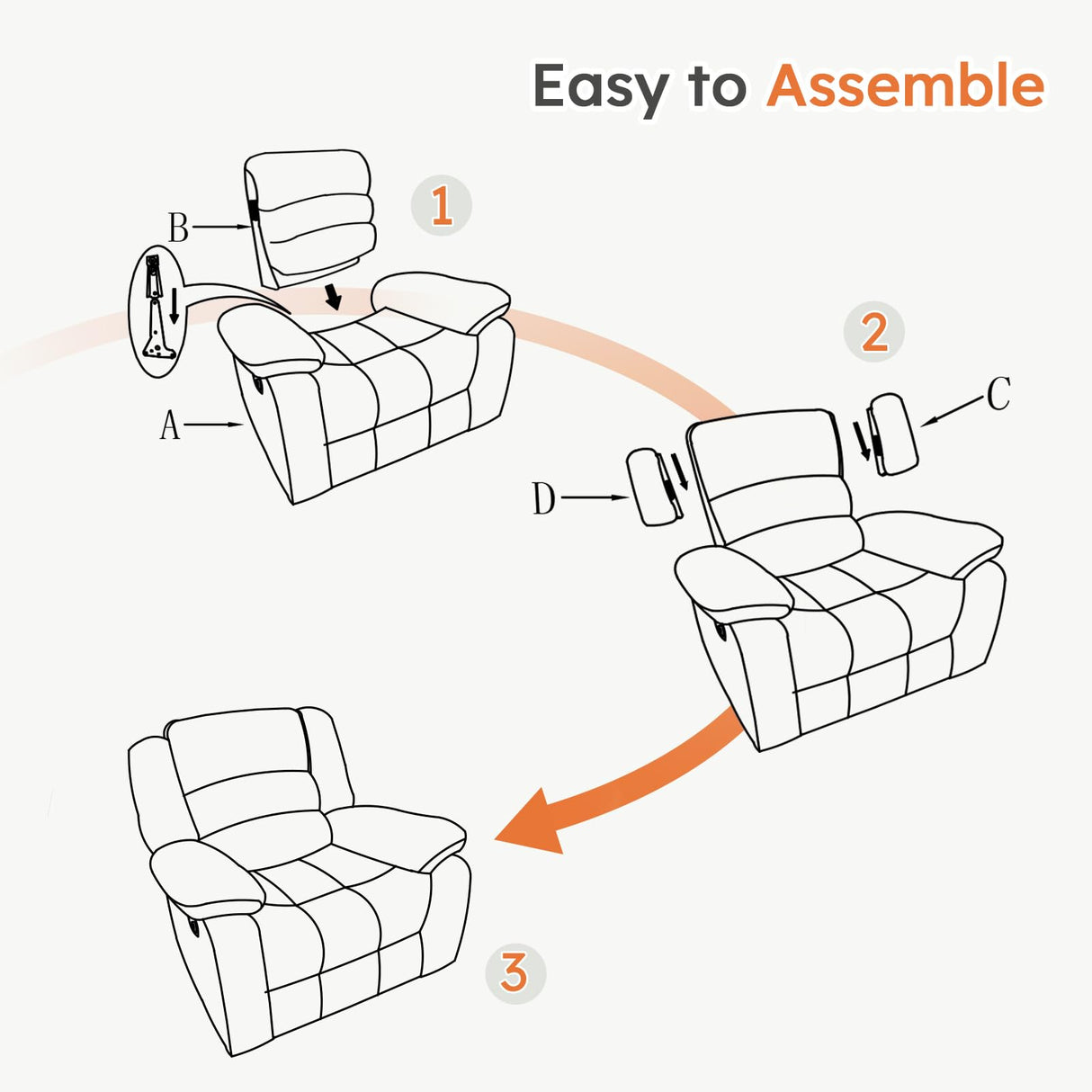 ANJ Recliner Chair, Breathable PU Leather Reclining Chair, Extra Wide Manual Recliners with Overstuffed Arm and Back, Single Sofa Chair for Living Room Bedroom(Dark Brown) ANJ