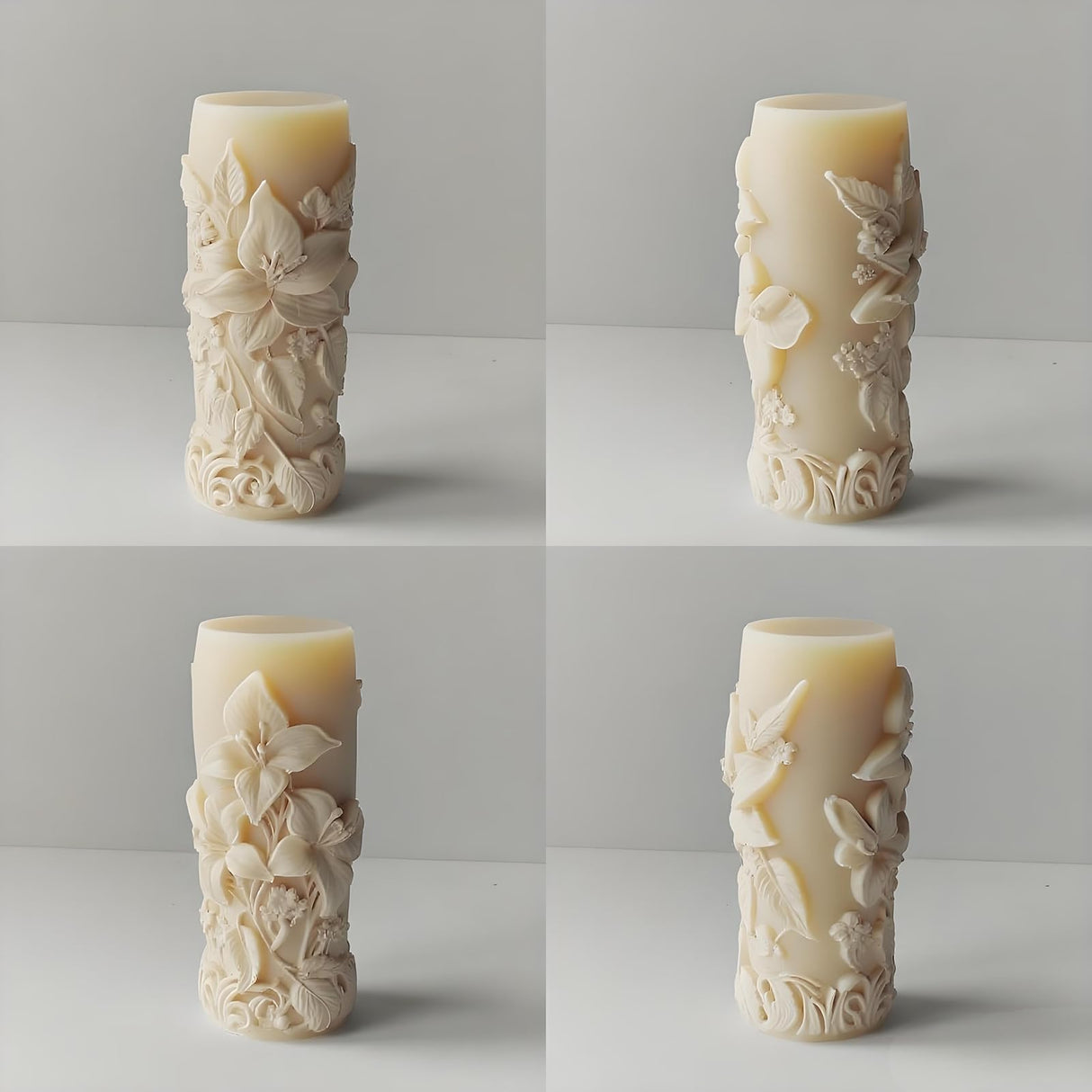 Japleed Elegant Lily Embossed Candle Molds for Candle Making, 3D Flower Silicone Molds for Candle Soap Wax Resin Clay, Blooming Lily Chocolate Cake Fondant Molds, DIY Floral Art Craft Wedding Decor japleed