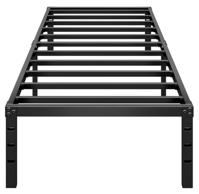 HLIPHA Metal Platform Bed Frame 14 Inch Tall,No Box Spring Needed,Twin Size Bed with Heavy Duty Strong Support Slats,Easy to Assemble,Black