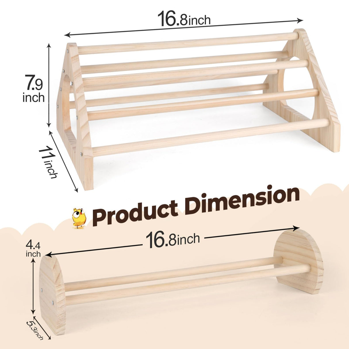 CuffUp Chicken Perch Chicken Toys for Coop Durable Chick Jungle Gym Strong Wood Roosting Bar Chicken Swing for Chicken Supplies for Chicken Coop Accessories and Brooder for Baby Chicks (2 Pack) CuffUp