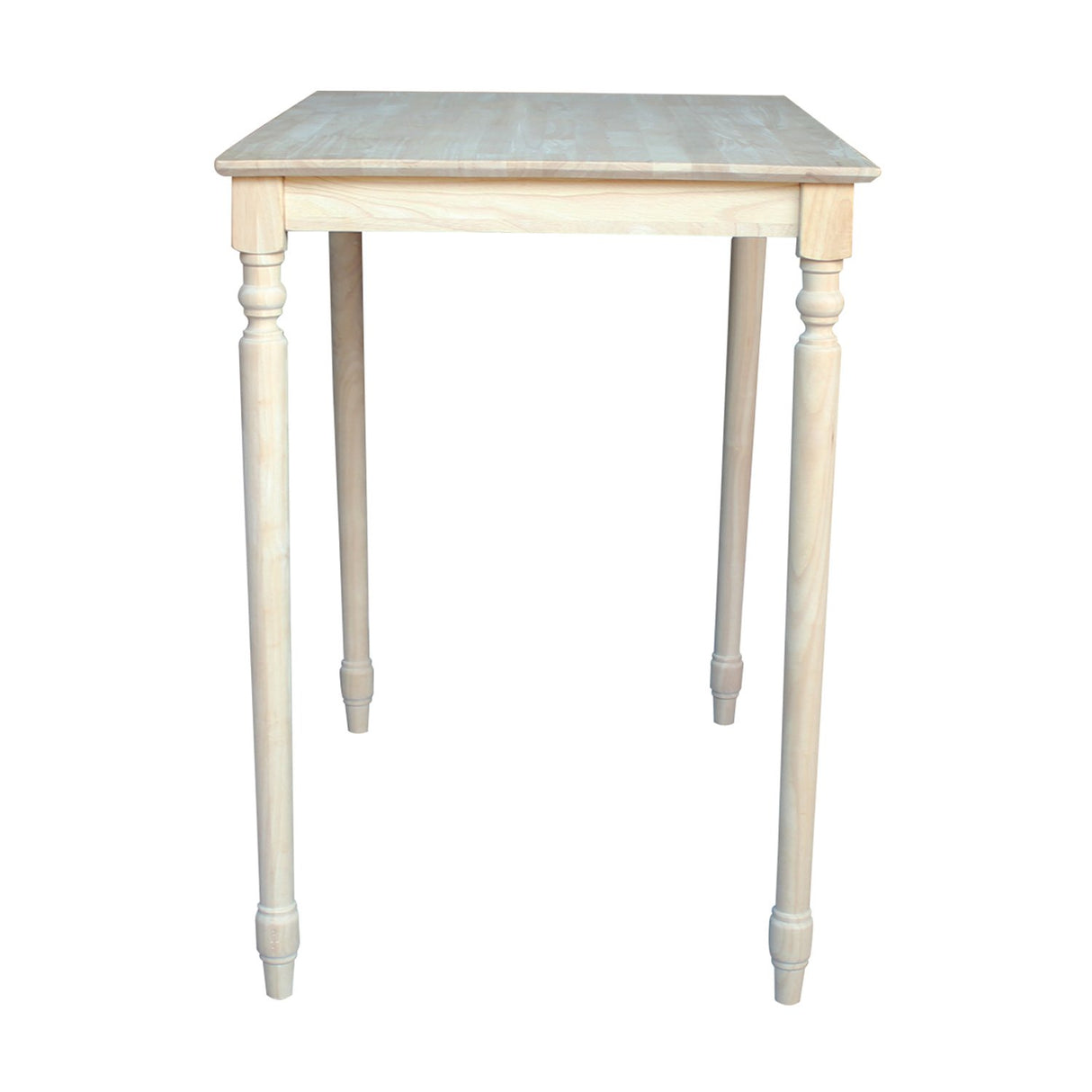 International Concepts Solid Wood Top Table with Turned Legs, Bar Height IC International Concepts