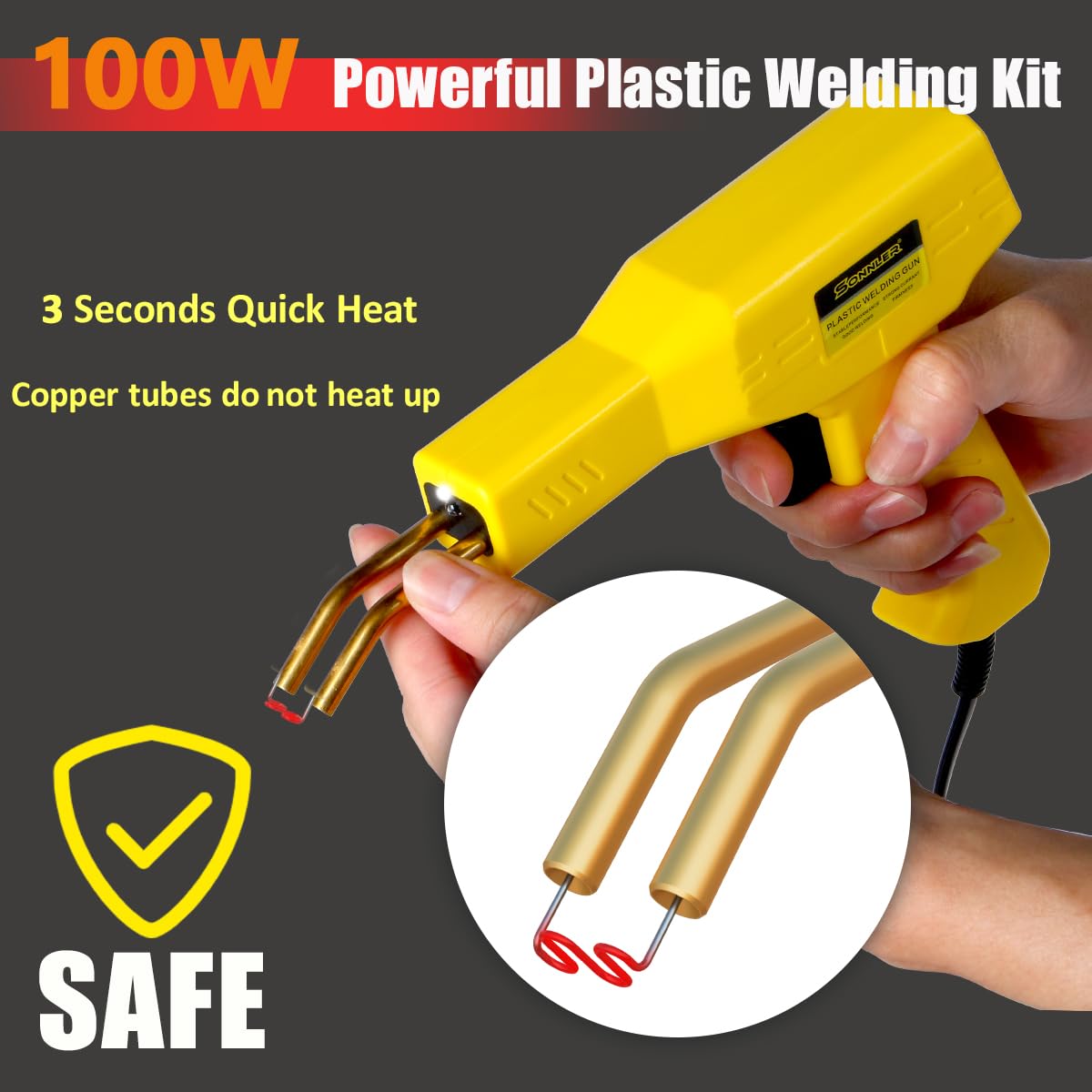 Plastic Welder, 2 in 1 Plastic Welding Kit, SONNLER 1000PCS Hot Stapler Plastic Repair Kit For Car Bumper Crack Repair with Plastic Iron Plastic Rods, Metal Mesh, Abrasive Paper, Aluminum Tape SONNLER