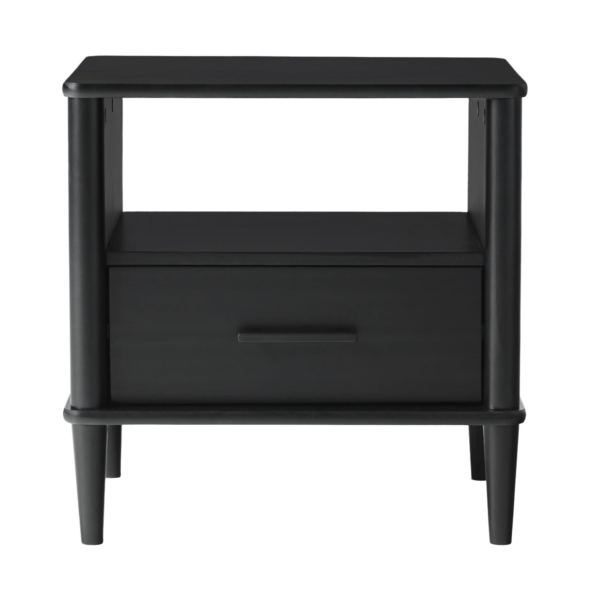 Walker Edison Modern 1-Drawer Nightstand, 20 Inch, Black 20-Inch Walker Edison