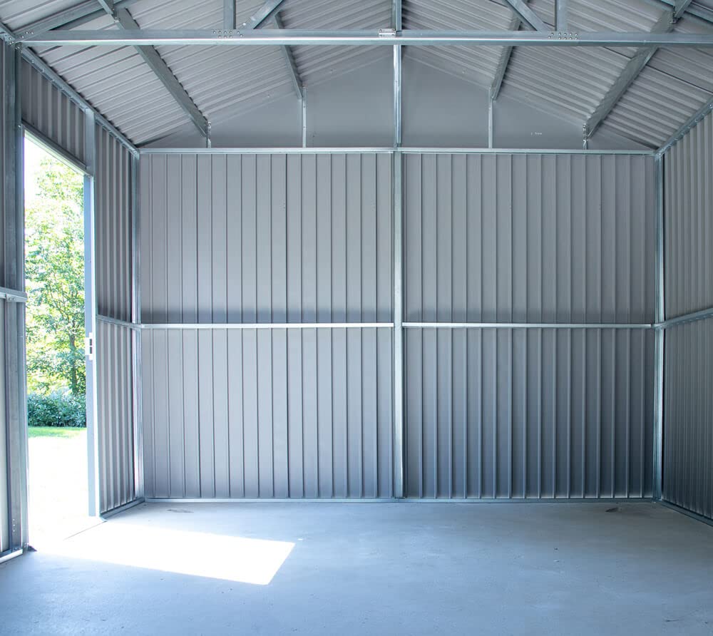 Sojag 12' x 30' Everest Galvalume Steel with Extra Tall Walls Garage Storage Building, Charcoal Sojag