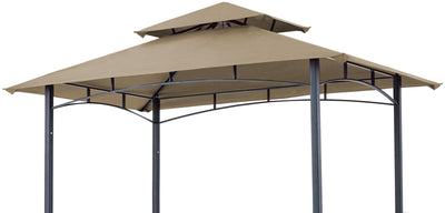 SCOCANOPY 8x5FT Replacement Canopy Grill BBQ Gazebo Roof Top, for Gazebo Model L-GG001PST-F,(Khaki)