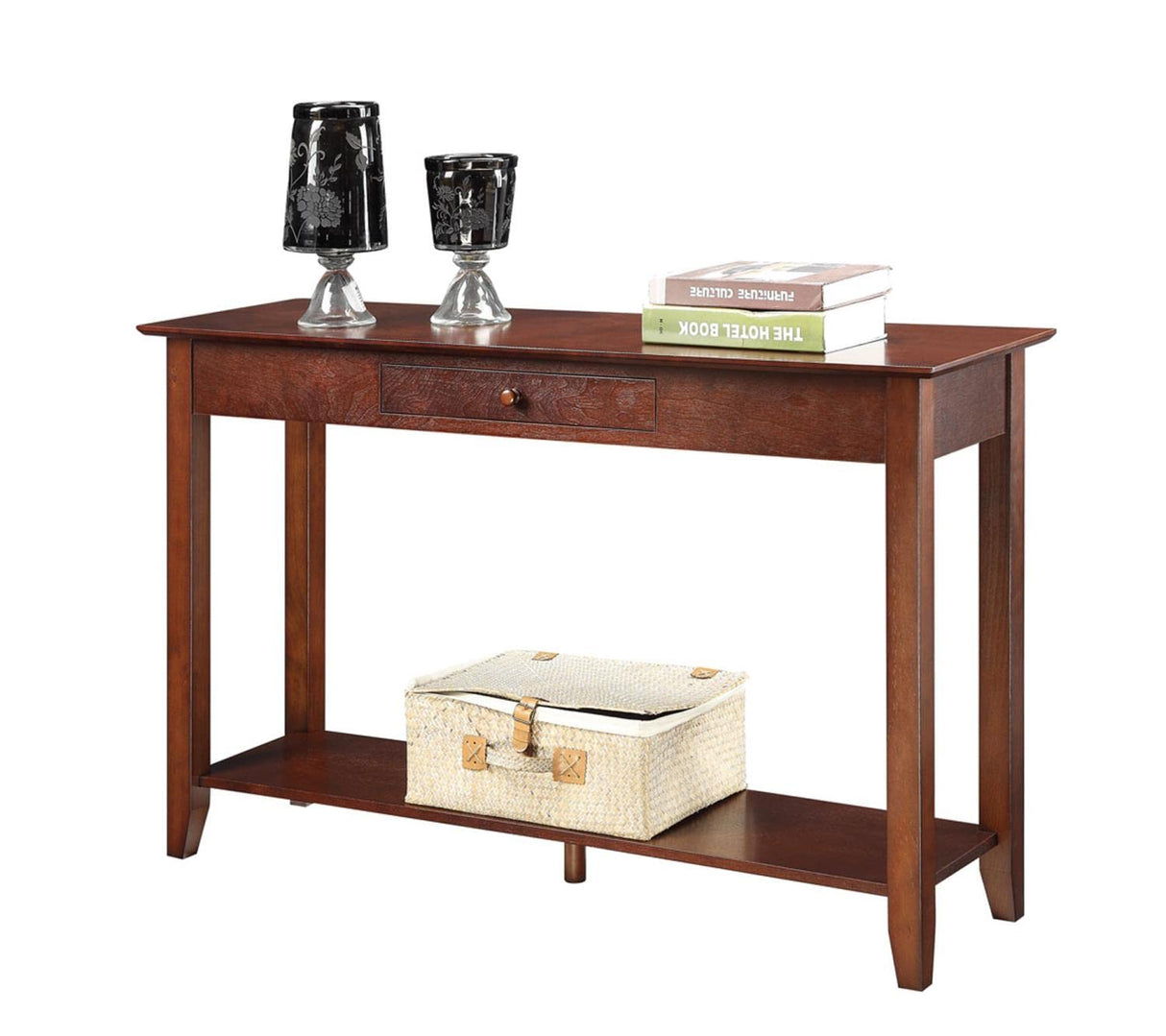 Convenience Concepts American Heritage 1 Drawer Console Table with Shelf, Espresso Convenience Concepts