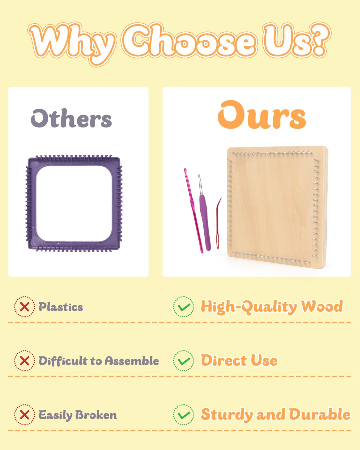 Coopay Weaving Loom Kit, Wooden Potholder Loom Kit with 192 Weaving Loops, Step-by-Step Instruction, Art and Crafts for Kids anf Adults, Ideal Gift Coopay