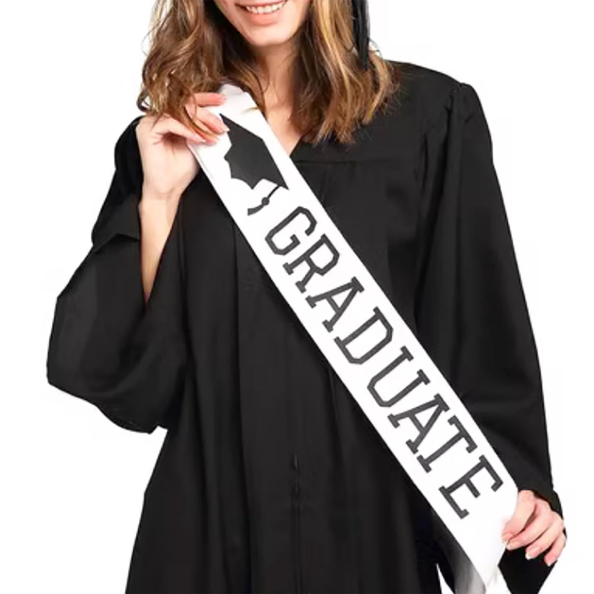 Blank Satin Sashes Penta Angel 2Pcs Plain Pageant Decorate Sashes for Graduation Birthday Bridal Shower Wedding Party DIY Supplies (White) PENTA ANGEL