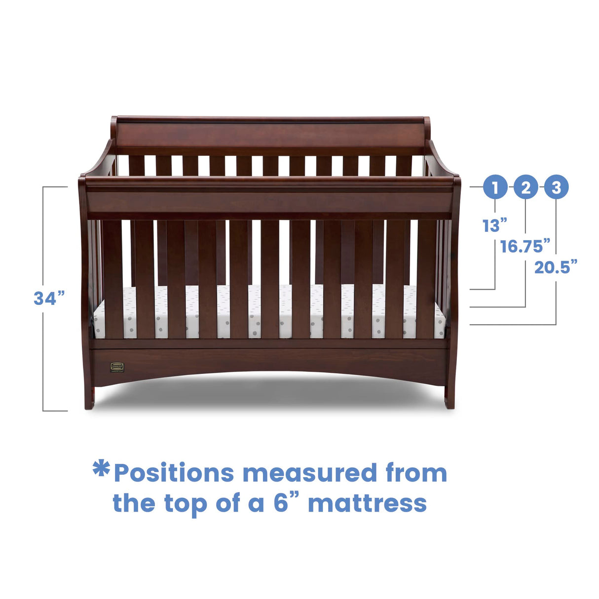 Delta Children Bentley S Series 4-in-1 Convertible Baby Crib, Chocolate Delta Children