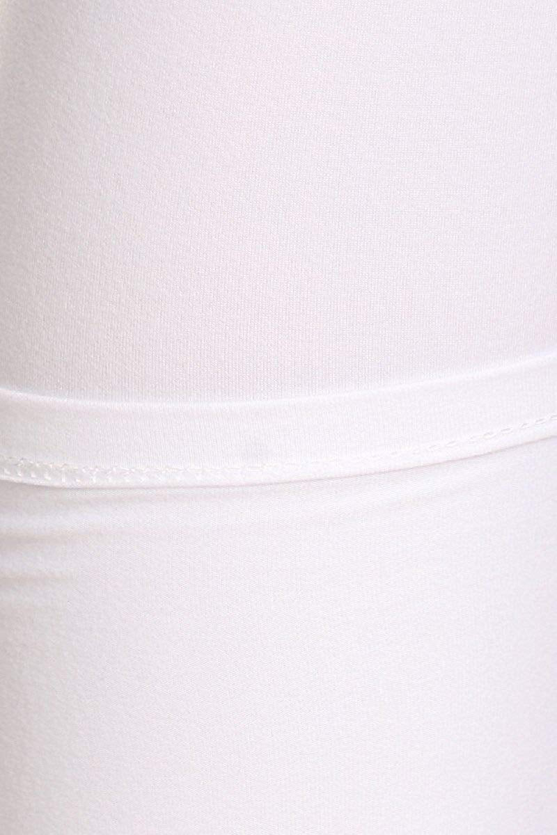 Leggings Depot Womens 1" Waistband High Waisted Solid Leggings Pants (Full Length, White, One Size) Leggings Depot