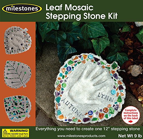 Midwest Products Milestones Decorative Mosaic Leaf Stepping Stone Kit for Flower Beds, Gardens, and Walkways - 901-11455 Midwest Products