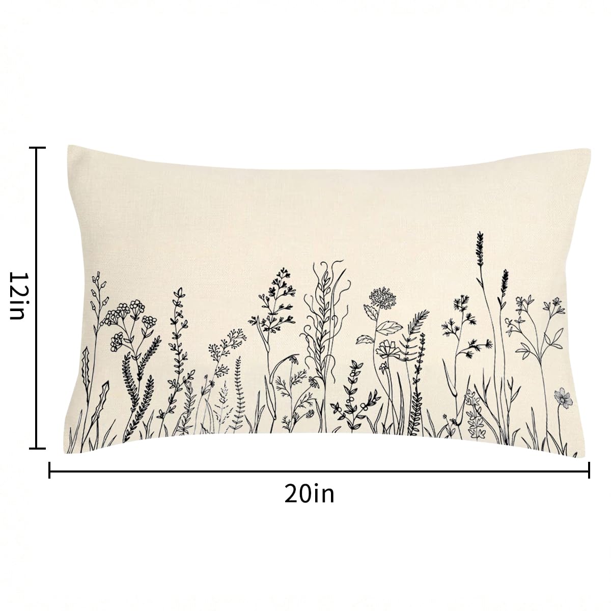 MFGNEH Farmhouse Pillow Covers 12x20 Inch Wild Flower Lumbar Throw Pillow Covers Home Decorative Pillows Spring Summer Decorations Cushion Case for Couch Sofa A539 MFGNEH