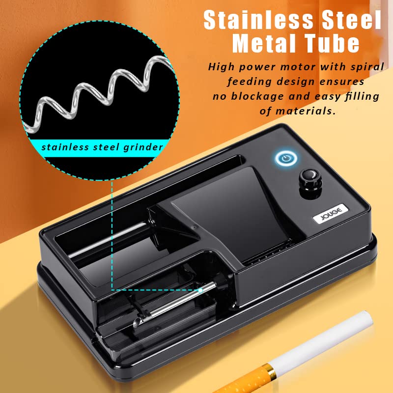 Electric Cigarette Rolling Machine Portable Automatic Infrared Sensing Maker Cigarette Tobacco Injector Roller with Automatic Counter Fits Tube of Diameter 0.26"/6.5mm (Count, Silvery) Malisseladi
