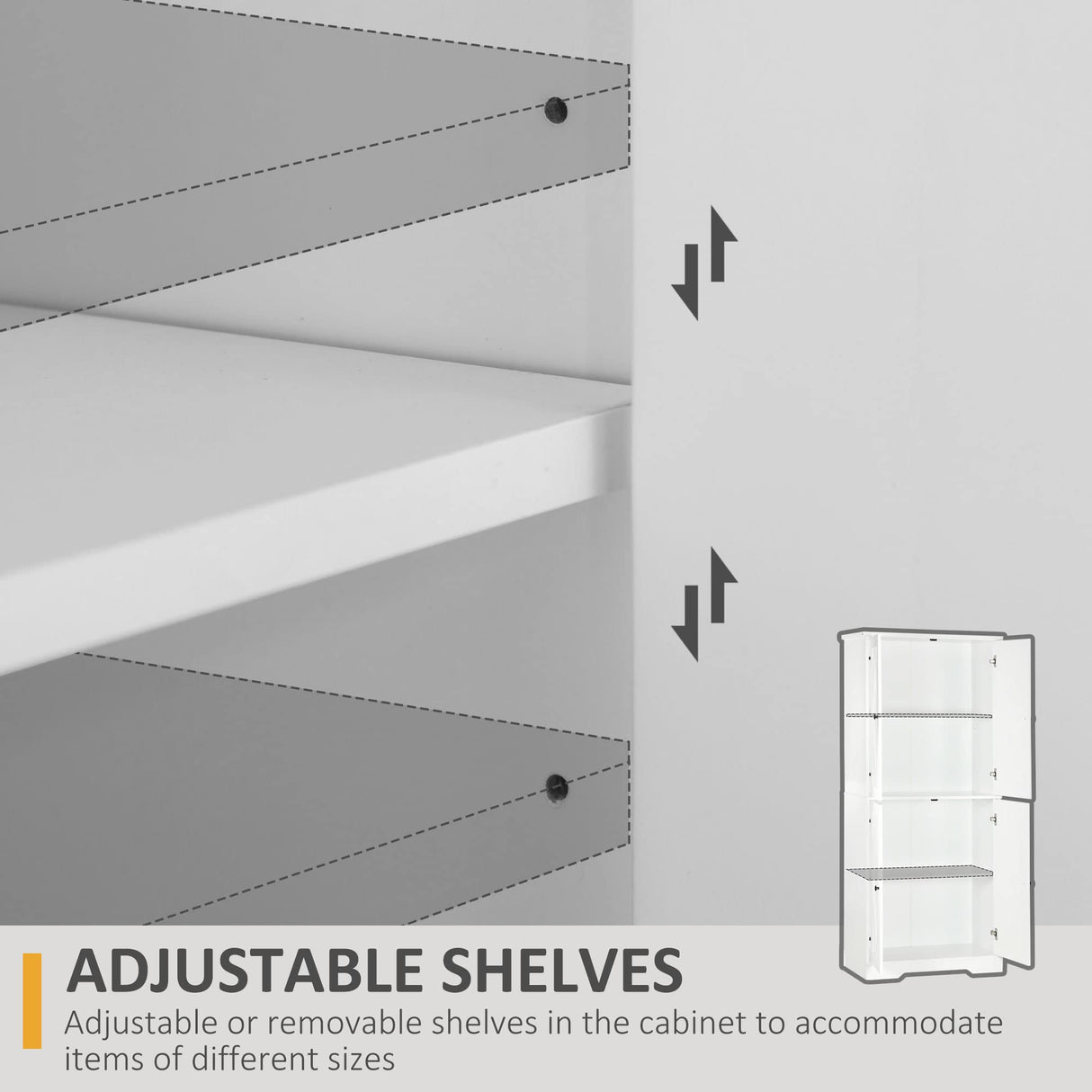 HOMCOM 70.75" Farmhouse Tall Kitchen Pantry Storage Cabinet, Freestanding Cabinets with Doors and Shelf Adjustability, 4 Door Kitchen Shelf Storage with 4 Tiers, White HOMCOM