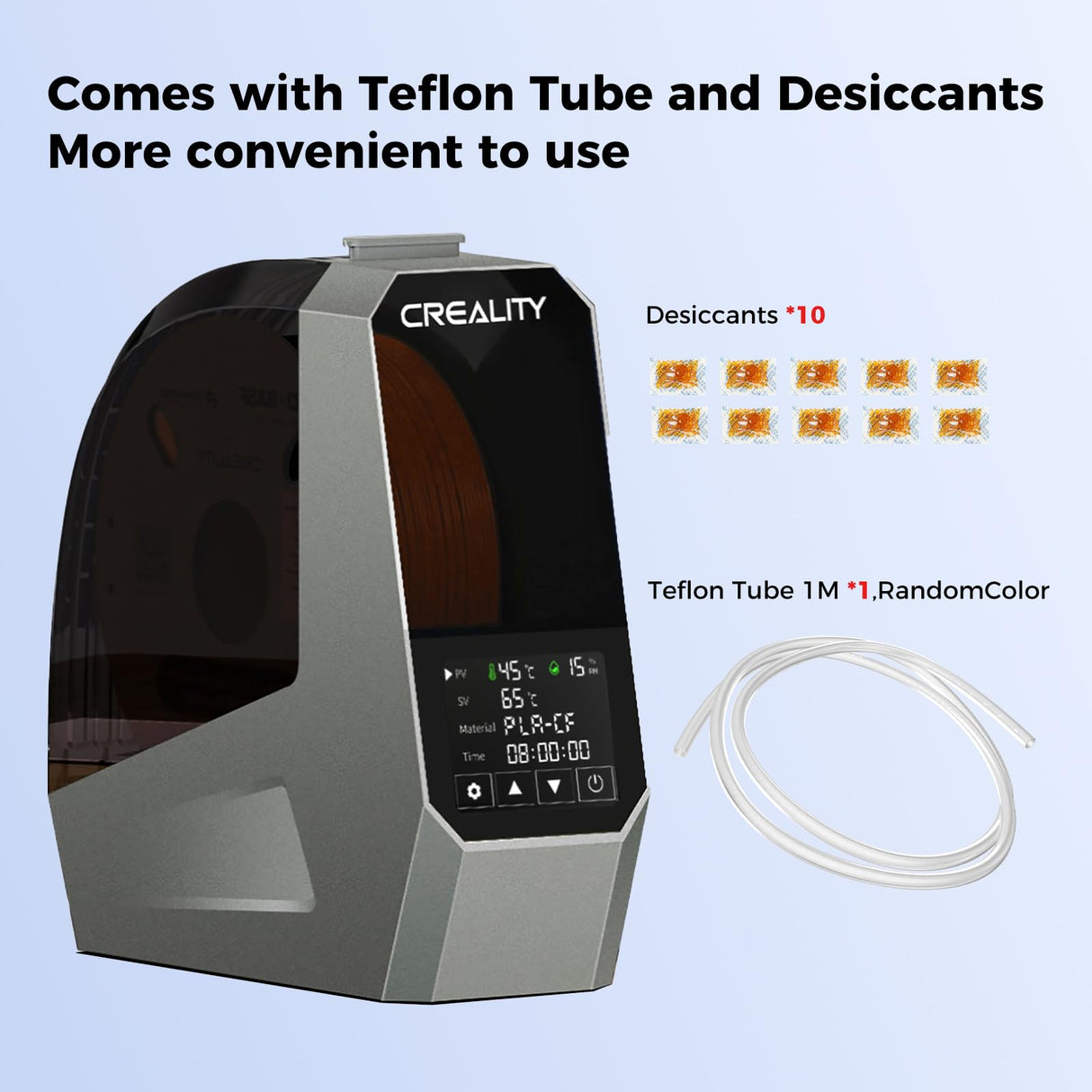 2025 Official Space Pi Filament Dryer Upgrade, 3D Printer Filament Dry Box with 360° PTC Fast Heating, 3.7'' LCD Touch Screen, One Key Set Filament dehydrator Fits 1.75/2.85mm PLA PETG ABS YOOPAI