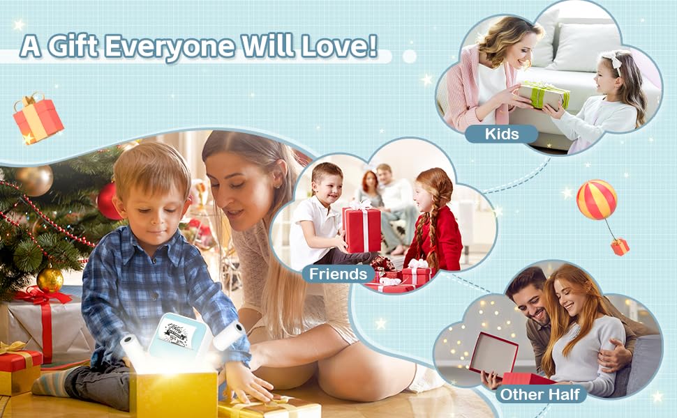 Sticker Printer - Printpods Mini Printer with Stickers, Print Pod, Bluetooth Inkless Printer, Sticker Maker, Portable Thermal Printer for iphone, Impresora Portรกtil for Notes, Journal, DIY, Kids Gift Anycash