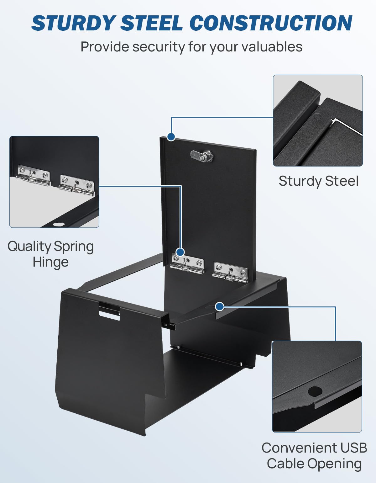 JOYTUTUS Center Console Safe Lock Box Compatible with 2021-2025 F150 Center Console Gun Safe Armrest Lockbox with 3 Digit Combo Code Lock F150 Accessories JOYTUTUS