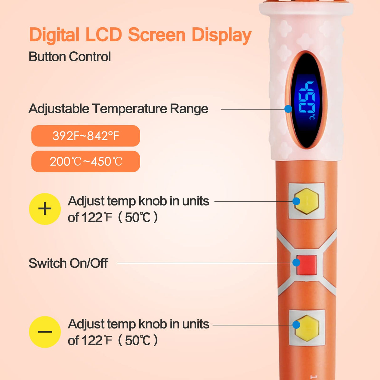 80W Portable Soldering Iron Kit, Upgraded LCD Display Soldering Iron, Adjustable Temperature Welding Tool, Soldering Gun with Fast Heating Ceramic Thermostat Design KLARYTYMA