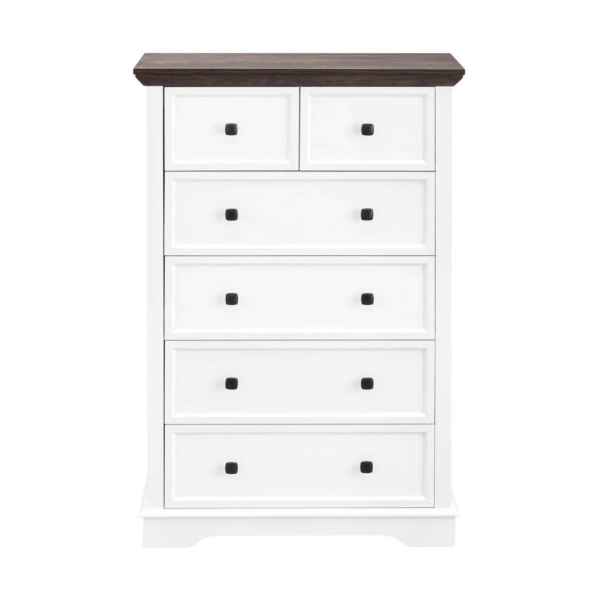 CKEASEAN 6 Drawer Dresser, Farmhouse Dresser, Nightstand Chest of Drawer for Bedroom, Wood Storage Chest of Drawers Storage Cabinet for Living Room, Hallway,Entryway (White, 6 Drawer) CKEASEAN