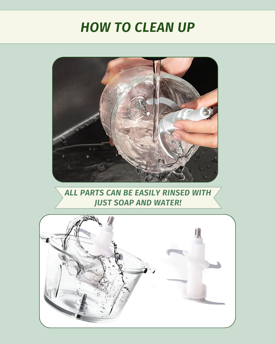 Food Processor 500W, electric chopper for kitchen meat processor, food processor 8 cup - 2L vegetable chopper stainless steel - food processor small - food chopper electric, food grinders electric Homeylon