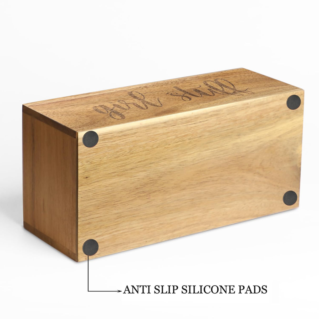 LBEMEY Acacia Wood Makeup Brush Holder, Organizer for Tampon, Cotton roud pads, Cotton Swab, Makeup,3 Compartments bathromm canister storage organization, Vanity Makeup Organizer, Tampon Holder LBEMEY