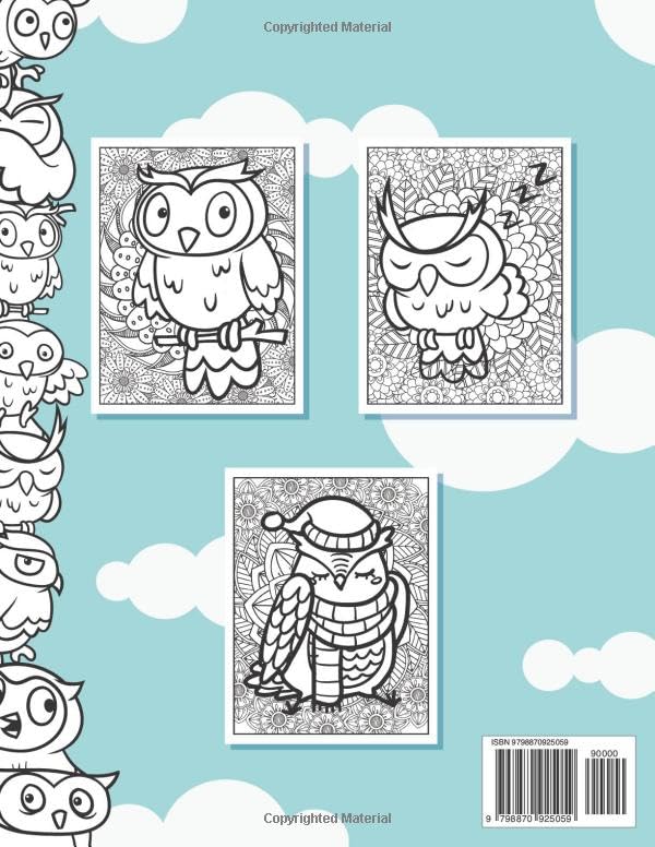 Owl Gifts For Women: Owl Coloring Book Cute For Women and Teenage Girls Majosta