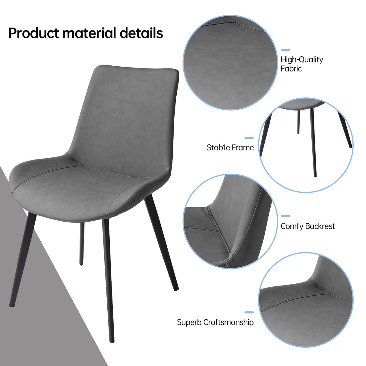 ZckyCine Modern Mid-Century Dining Table Set for 4-6 People Kitchen Dining Room Table Set Extendable Wood Dining Table and 4 Upholstered Chairs, Home Kitchen Furniture ZckyCine