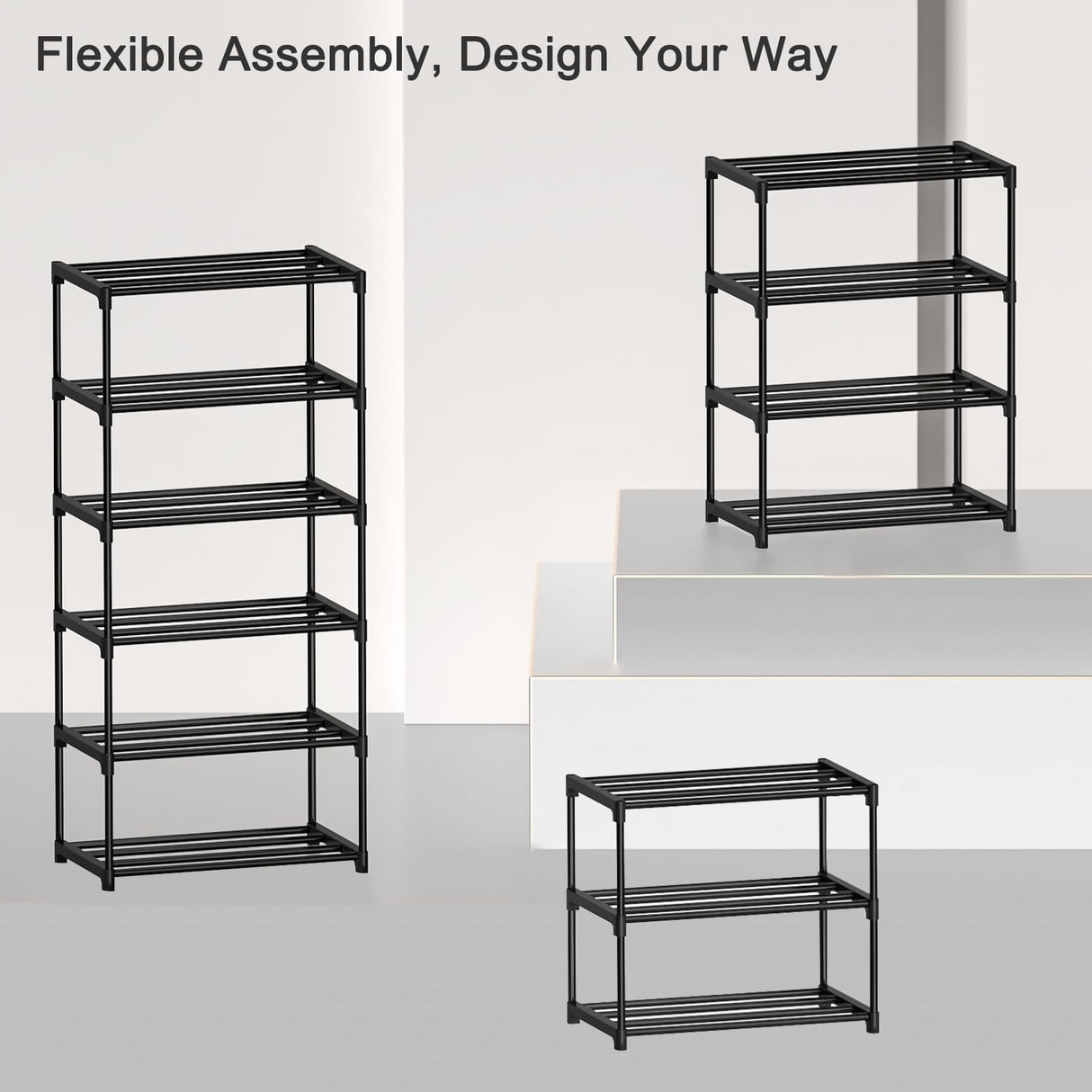 Autonomier 10 Tier Tall Shoe Rack, Narrow Lightweight Shoe Shelf, Compact Vertical Shoe Stand, Small Space Saving for Closet Floor, Dorm Storage Organizer, Front Door Entrance, Entryway Autonomier