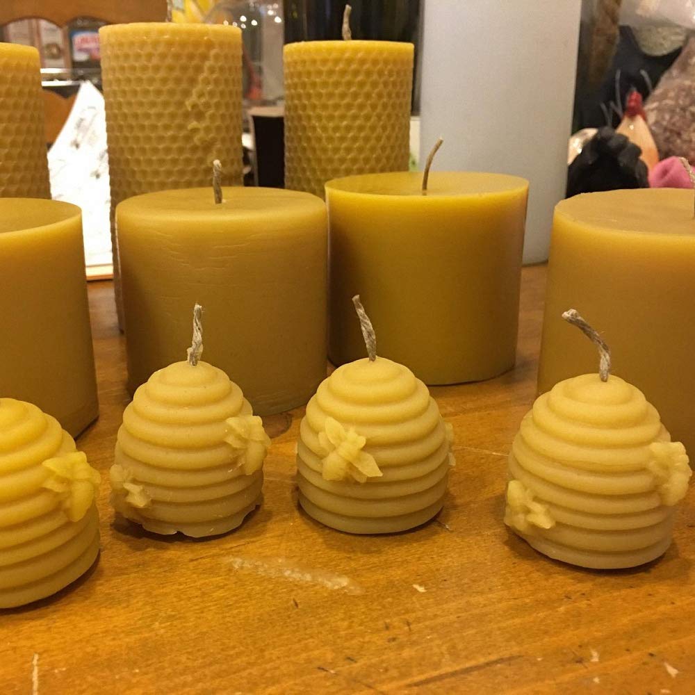 Fewo 2 Pack 3D Bee Honeycomb Candle Molds Beehive Silicone Mold for Homemade Beeswax Candle Soap Hand Lotion Bars Crayon Wax Melt Hives Candle Making Supplies Fewo