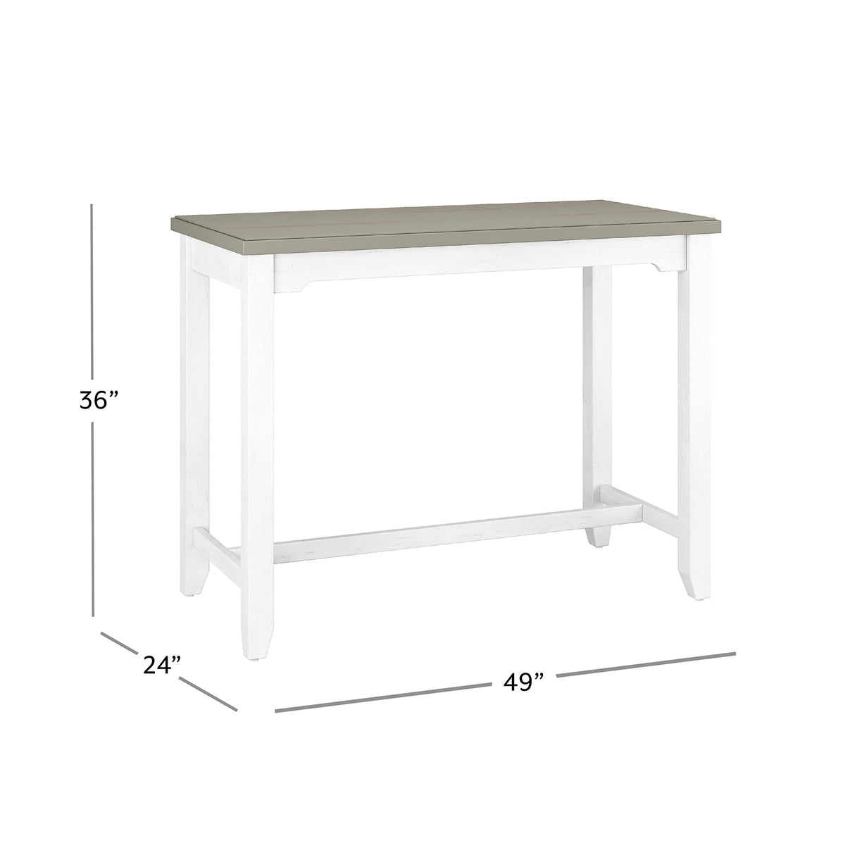 Hillsdale Furniture Hillsdale Clarion Side, Distressed Gray/Sea White Counter Height Table Hillsdale