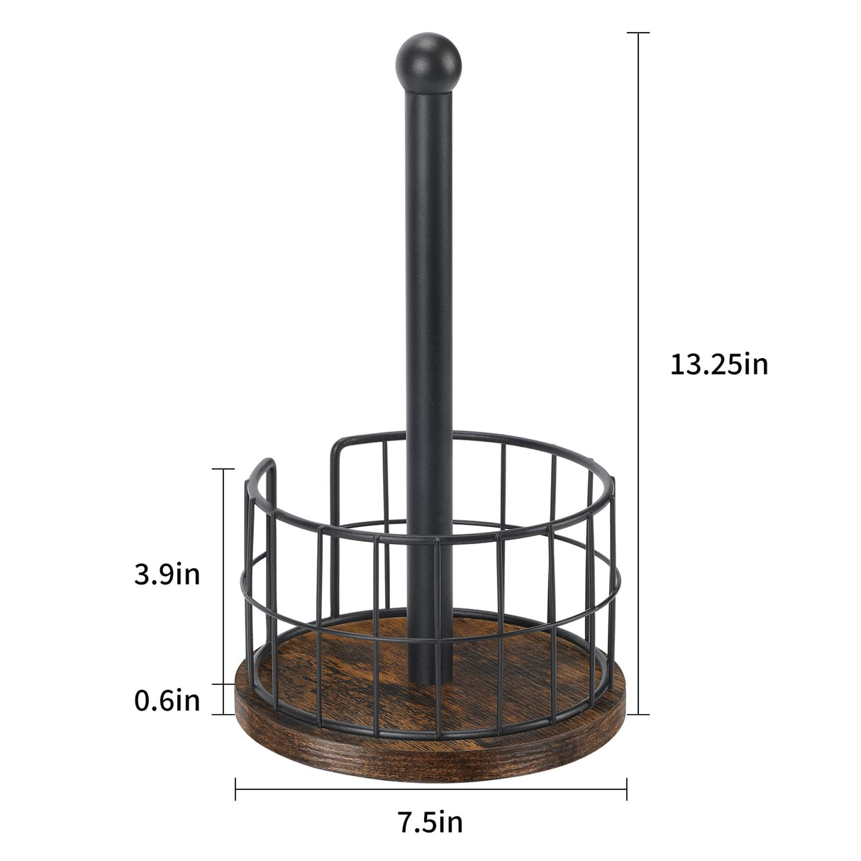 YINMIT Paper Towel Holder Countertop, Standing Paper Towel Roll Holder for Bathroom, Paper Towel Rack with Heavy Duty Wooden Base for Kitchen Counter, Fits Standard or Jumbo-Sized Rolls YINMIT