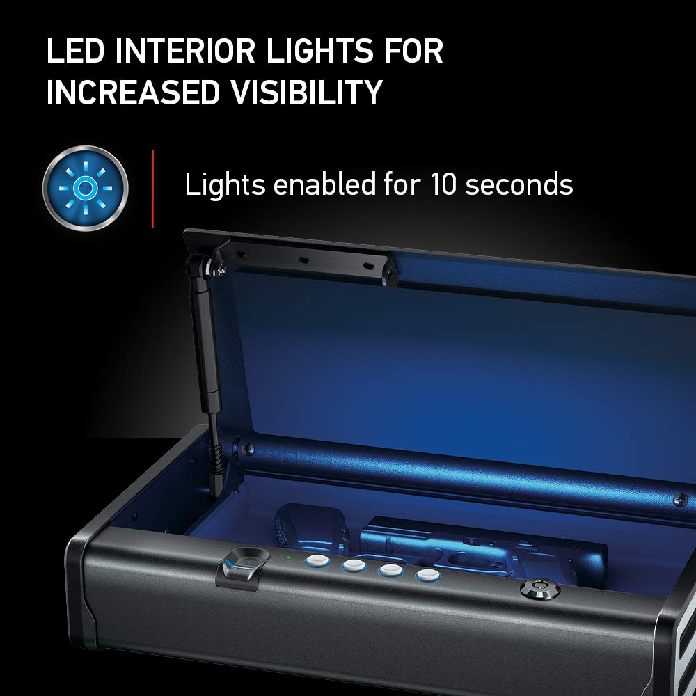 SentrySafe Biometric Gun Safe for Handguns, Fingerprint Gun Safe with Interior Light, 2 Handgun Capacity, Firearm Storage with Bolt Down Kit, QAP2BLX SentrySafe