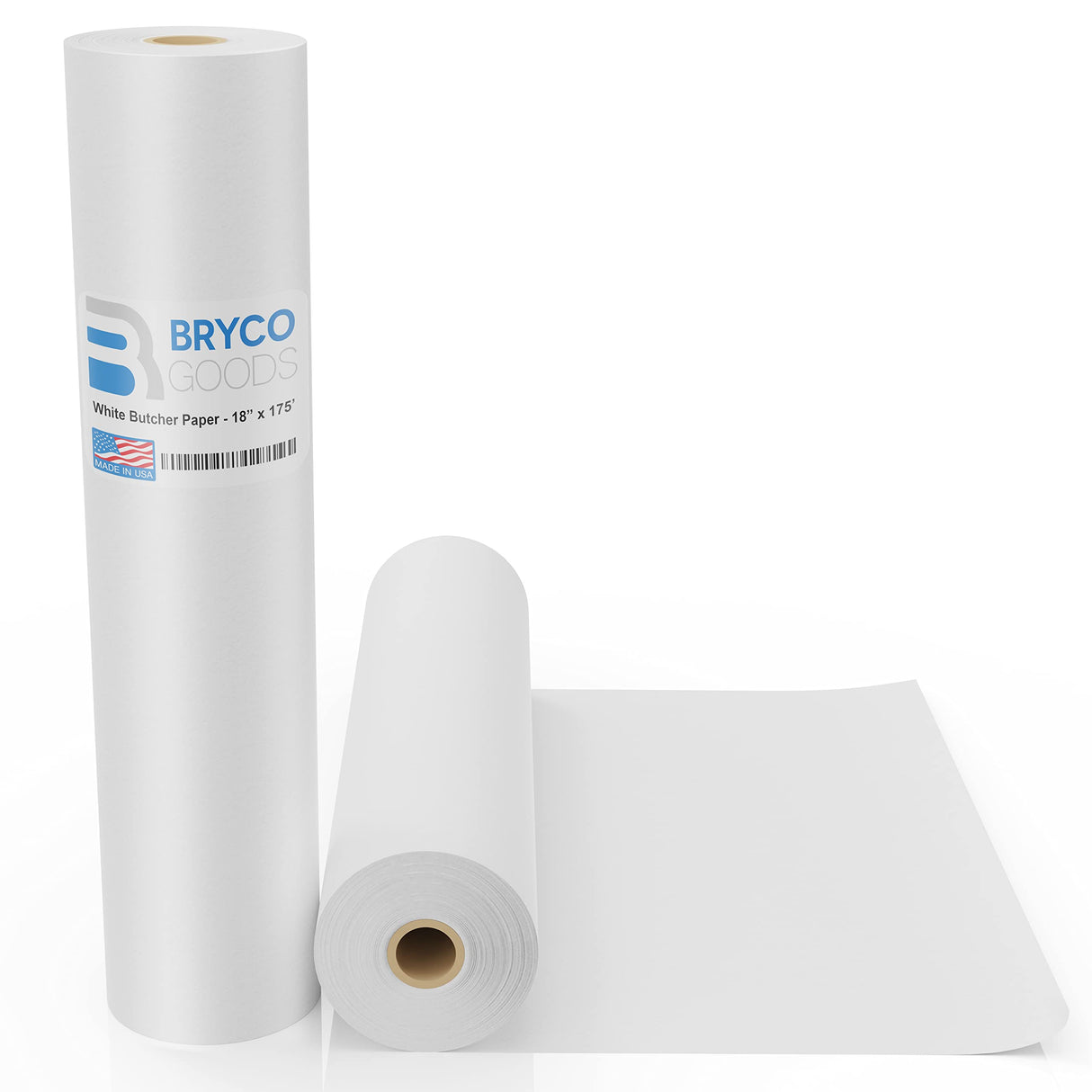 Bryco Goods Unwaxed Butcher Paper for Sublimation Blanks Products - 18 Inch x 175 Feet Roll - Food Grade Wrapping for All Meat Varieties - Uncoated Sublimation Parchment Paper and Made in USA Bryco Goods