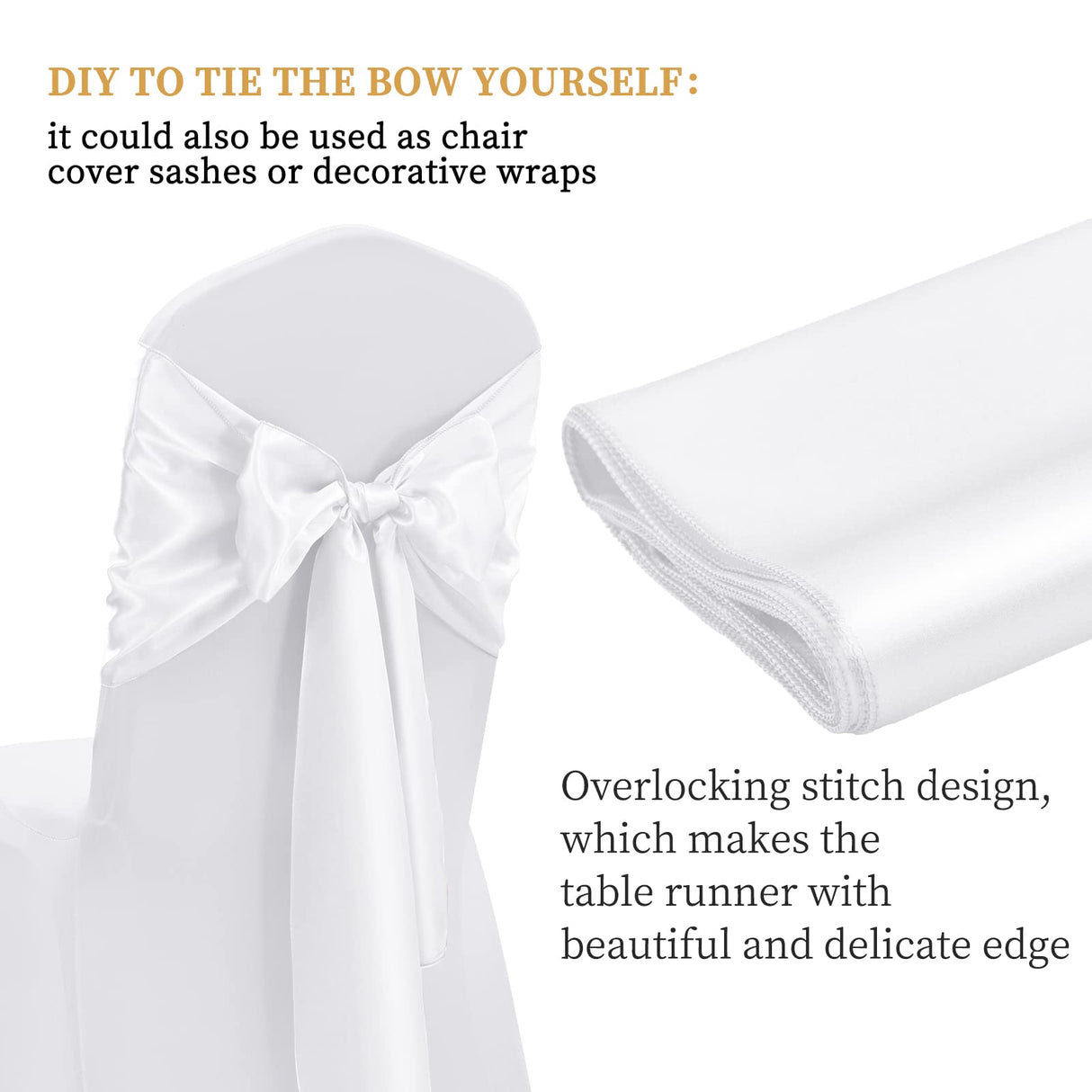 12 Pack White Satin Table Runner 12 x 108 Inch Long Premium Table Runners for Wedding Party Events Decoration, Birthday Parties, Banquets Decorations, Graduations, Engagements YMHPRIDE