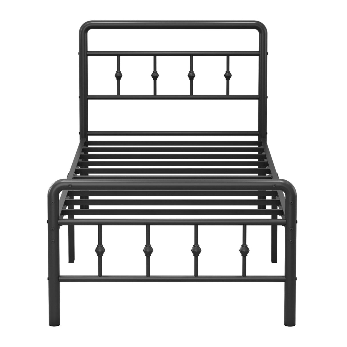 EMODA 16 Inch Twin Bed Frames with Headboard and Footboard, Heavy Duty Twin Platform Bed, Metal Slats Support Mattress Foundation, No Box Spring Needed, Easy Assembly EMODA