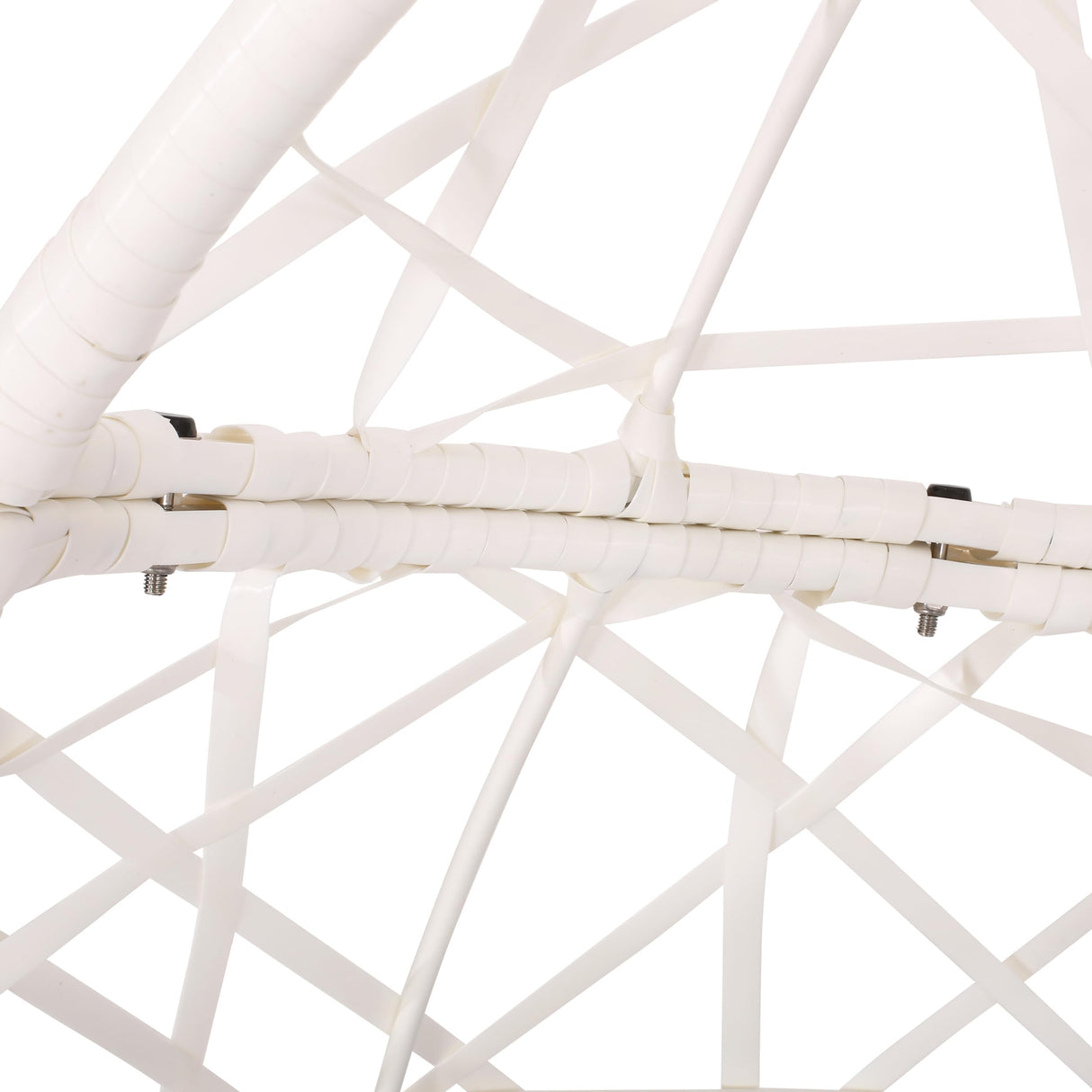 Merax Cozy Swing Egg Chair with Cushions 330lbs for Patio, Bedroom, Garden and Balcony,Hanging Chair with 8ft Chain,White+Blue Merax