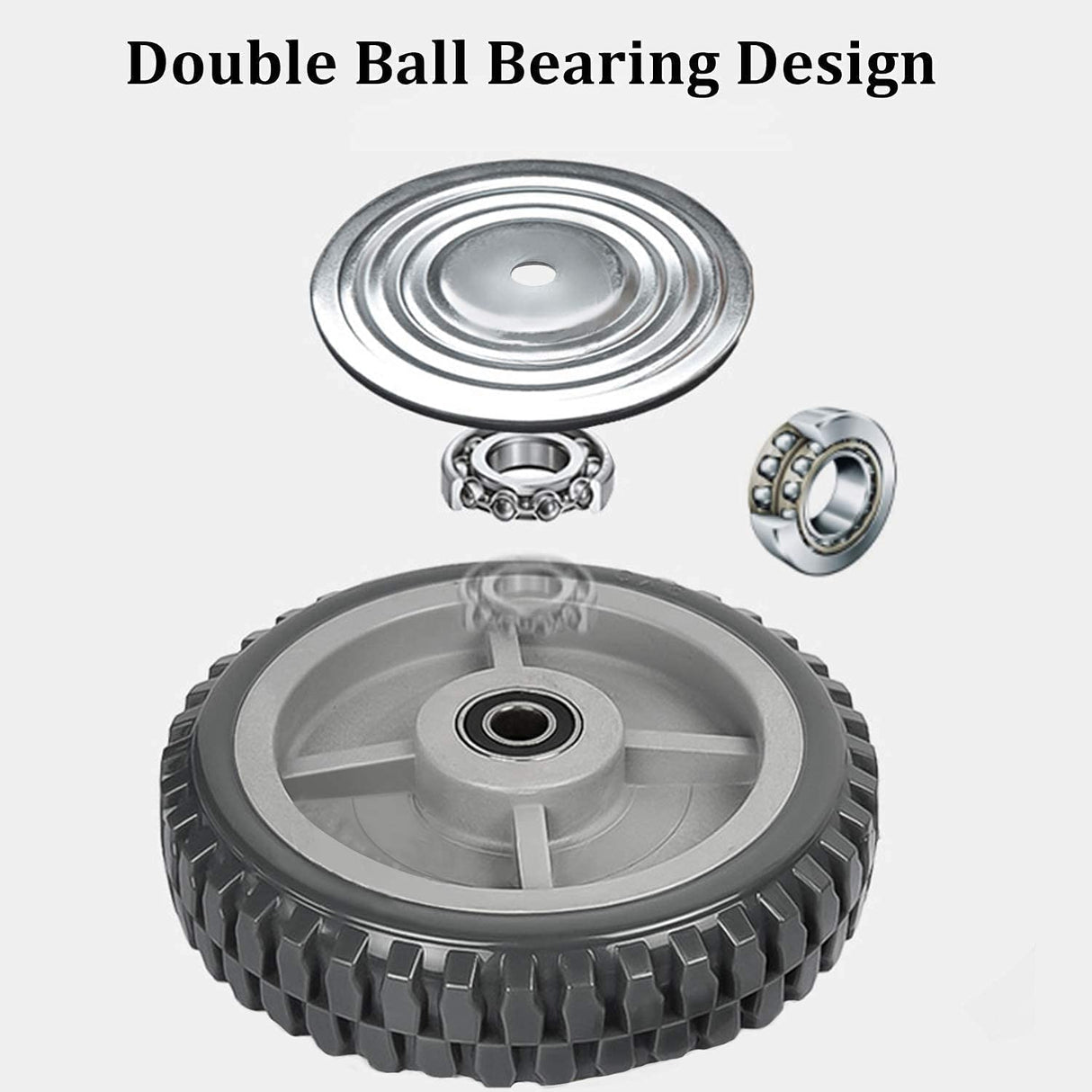 uyoyous 8 Inch Solid Caster Wheels Casters Heavy Duty Anti-Skid Polychloride Swivel Caster Wheels with 360 Degree Ball Bearing Castors Top Plate with Brake 2 Fixed,1760 lbs Capacity uyoyous