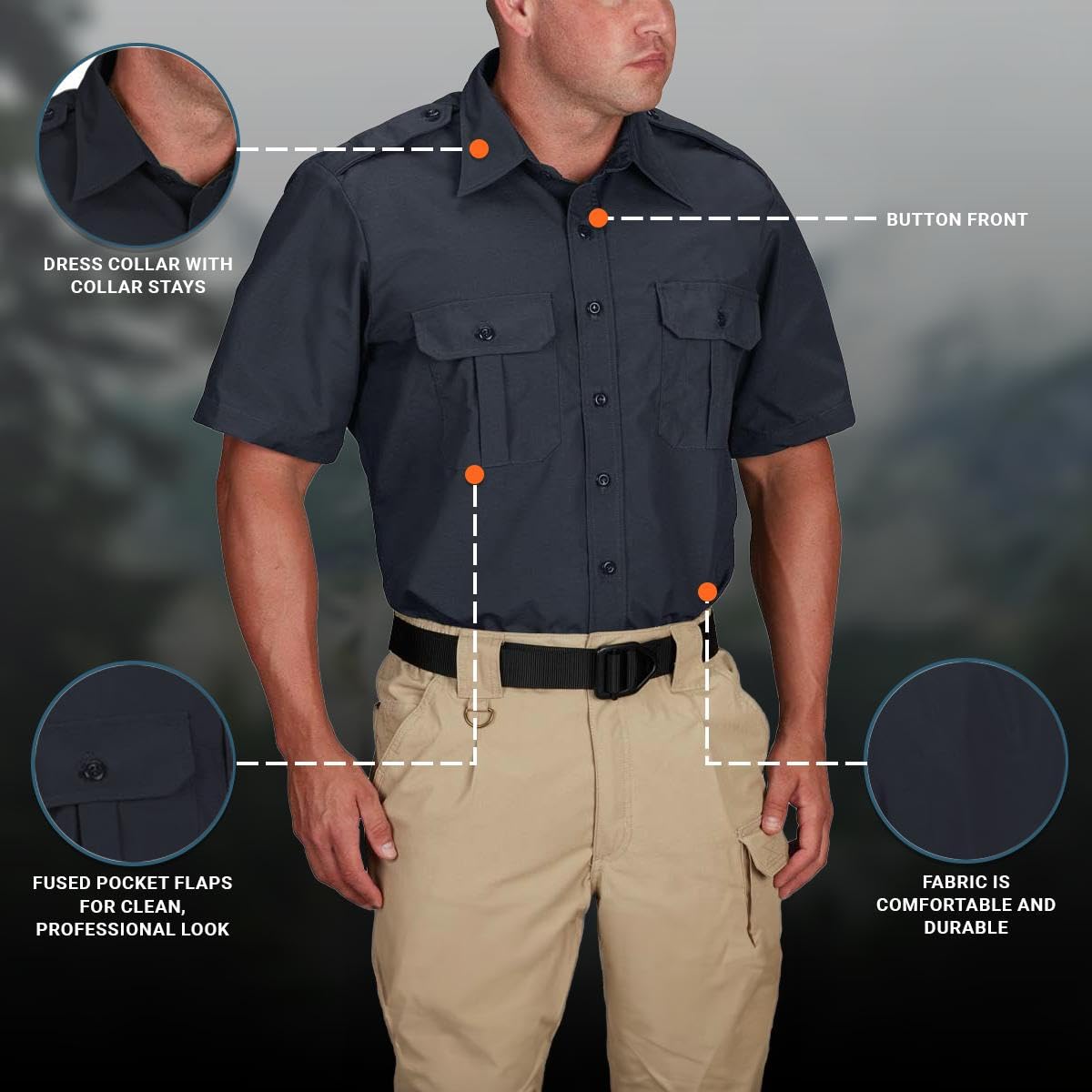 Propper Men's Short Sleeve Tactical Dress Shirt, Dark Navy, x Large Propper